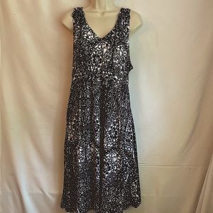 Black and White Paisley Print Dress, Size XL
